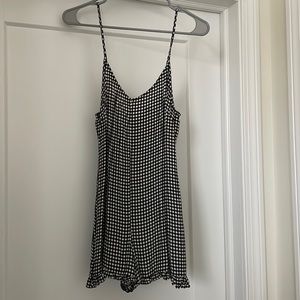 Forever 21 Black and White Gingham Short romper